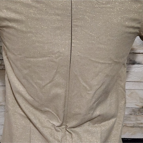 Karta metallic gold beaded front 50s 60s style cocktail party mini dress size Xs - Picture 3 of 10